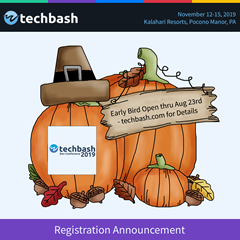 TechBash 2019 Badge Early Bird Ends 8/23